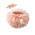 Tutu.kk Toddler Tutu Skirt for Baby Girl with Diaper Cover, Soft Baby Tutu Dress 0-36 Months with Flower Headband