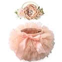 Tutu.kk Toddler Tutu Skirt for Baby Girl with Diaper Cover, Soft Baby Tutu Dress 0-36 Months with Flower Headband