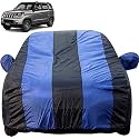 TUV 300 Dustproof Car Cover with Mirror Pockets, Royal Blue Stripes, Taffeta Polyster,Triple Stitched, Compatible with Mahindra TUV 300 Car Cover (2015 to 2024), TUV 300 Car Accessories