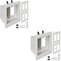 TVBU505-1 Recessed Outlet Box, 2Pcs Recessed Electrical Box for Wall Mount TV, Outlet Mounting Box for New Construction&amp;Retrofit Projects, Wall Outlet Box with Duplex &amp; Decorator Style Covers,2-Gang