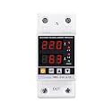 TVPS1-63 Dual Display 40A 63A 230V DIN Rail Adjustable Digital Overvoltage and Undervoltage Relay Surge Protector Limit Overcurrent Protection(40A)