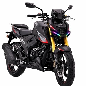 tvs apache rtr 200 4v  160 4v smart rgb mobile app control drl - 142 modes - plug amp play - classic edition