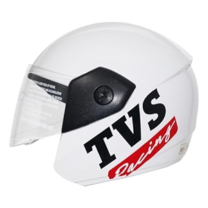 tvs racing kids graphics half face helmet white xs