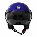 TVS Ronin Edition Half Face Helmet-Premium Open Face Helmet for Men & Women, High Impact ABS, UV Resistant Visor, ISI & DOT Certified (Cobalt Blue-L)