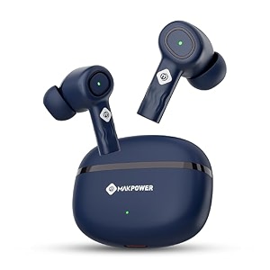 tw-114 truly wireless earbuds with 30db real anc active noise cancellation ipx5 60h playtime 13mm deep bass drivers clear calls type-c charging bluetooth v53 for travel gym and more blue
