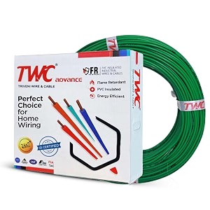 twc advance green 1 sqmm 180 meter  copper wire  hrfr heat resistant flame retardant lead-free cable  low smoke halogen-free wire for home amp industrial electrical wiring