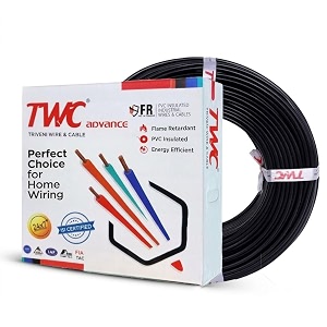 twc advance black 1 sqmm 180 meter  copper wire  hrfr heat resistant flame retardant lead-free cable  low smoke halogen-free wire for home amp industrial electrical wiring