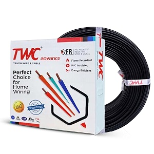 twc advance black 4 sqmm 45 meter  copper wire  hrfr heat resistant flame retardant lead-free cable  low smoke halogen-free wire for home amp industrial electrical wiring