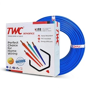 twc advance blue 6 sqmm 45 meter  copper wire  hrfr heat resistant flame retardant lead-free cable  low smoke halogen-free wire for home amp industrial electrical wiring