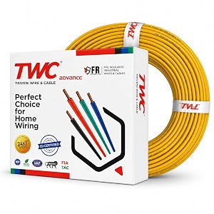 twc advance yellow 15 sqmm 180 meter  copper wire  hrfr heat resistant flame retardant lead-free cable  low smoke halogen-free wire for home amp industrial electrical wiring