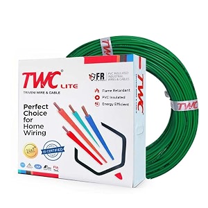twc lite green 075 sqmm 180 meter  copper wire  hrfr heat resistant flame retardant lead-free cable  low smoke halogen-free wire for home amp industrial electrical wiring