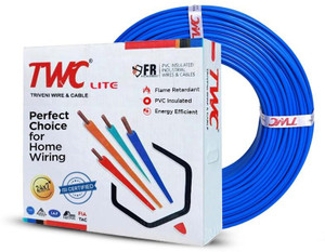 twc lite single core 10 sqmm blue 45 meter electrical wire - fr pvc 1 sqmm blue 45 m wire