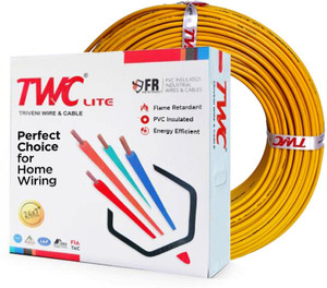 twc lite single core 15 sqmm yellow 90 meter electrical wire - fr pvc 15 sqmm yellow 90 m wire yellow