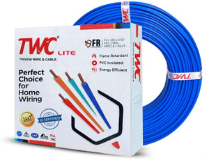 twc lite single core 15 sqmm blue 45 meter electrical wire - fr pvc 15 sqmm blue 45 m wire blue