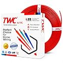 TWC Lite Red 4 SQMM 45 METER | Copper Wire | HRFR (Heat Resistant Flame Retardant) Lead-Free Cable | Low Smoke Halogen-Free Wire for Home &amp; Industrial Electrical Wiring