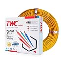 TWC Lite Yellow 6 SQMM 45 METER | Copper Wire | HRFR (Heat Resistant Flame Retardant) Lead-Free Cable | Low Smoke Halogen-Free Wire for Home &amp; Industrial Electrical Wiring