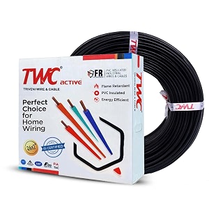 twc lite black 1 sqmm 45 meter  copper wire  hrfr heat resistant flame retardant lead-free cable  low smoke halogen-free wire for home amp industrial electrical wiring