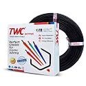 TWC Lite Black 1 SQMM 45 METER | Copper Wire | HRFR (Heat Resistant Flame Retardant) Lead-Free Cable | Low Smoke Halogen-Free Wire for Home &amp; Industrial Electrical Wiring