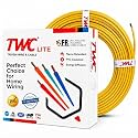 TWC Lite Yellow 6 SQMM 180 METER | Copper Wire | HRFR (Heat Resistant Flame Retardant) Lead-Free Cable | Low Smoke Halogen-Free Wire for Home &amp; Industrial Electrical Wiring