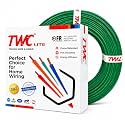 TWC Lite Green 1 SQMM 45 METER | Copper Wire | HRFR (Heat Resistant Flame Retardant) Lead-Free Cable | Low Smoke Halogen-Free Wire for Home &amp; Industrial Electrical Wiring