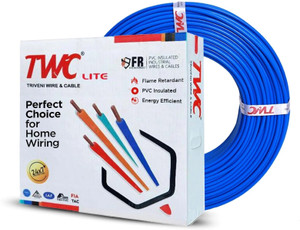 twc lite single core fr pvc insulated electric wire for home building  industry  4 sqmm blue 90 m wire cable for domestic  industrial connection purpose  flame resistant