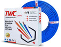 TWC Lite Single Core FR PVC Insulated Electric Wire For Home, Building & Industry | 4 sq/mm Blue 90 m Wire (Cable for Domestic & Industrial Connection purpose | Flame Resistant)