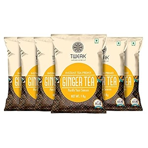 tweak instant ginger tea premix 1kg  instant ginger chai with milk amp sugar  ready to mix tea premix  hot beverage mix ideal for home office amp vending machines