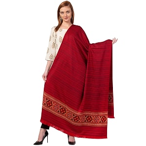 tweedle women39s ethnic shawlstole for winters reversible wool blend traditional kullu design size  40 x 80 inches