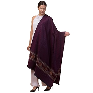 tweedle women39s ethnic shawlstole for winters reversible wool blend traditional kullu design size  40 x 80 inches