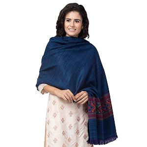 tweedle women39s ethnic shawlstole for winters reversible wool blend traditional kullu design size  40 x 80 inches