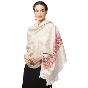 tweedle women39s ethnic shawlstole for winters reversible wool blend traditional kullu design size  40 x 80 inches