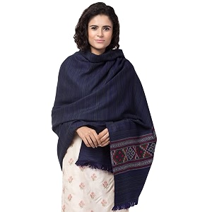 tweedle women39s ethnic shawlstole for winters reversible wool blend traditional kullu design size  40 x 80 inches