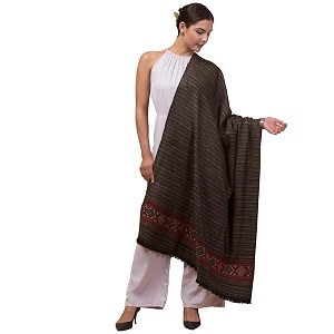 tweedle women39s ethnic shawlstole for winters reversible wool blend traditional kullu design size  40 x 80 inches