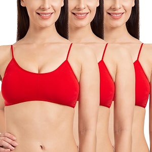 tweens - bralette cage bra - non padded - 5 back straps - removable cups - full coverage - cotton seamless bra pack of 2