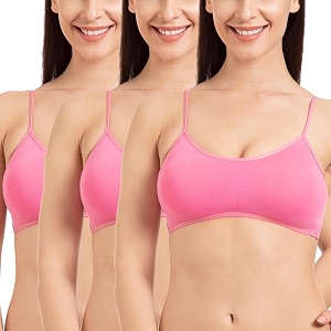 tweens - bralette cage bra - non padded - 5 back straps - removable cups - full coverage - cotton seamless bra pack of 2