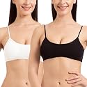 Tweens - Bralette Cage Bra - Non Padded - 5 Back Straps - Removable Cups - Full Coverage - Cotton Seamless Bra (Pack of 2)