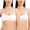 Tweens - Bralette Cage Bra - Non Padded - 5 Back Straps - Removable Cups - Full Coverage - Cotton Seamless Bra (Pack of 2)