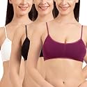 Tweens - Bralette Cage Bra - Non Padded - 5 Back Straps - Removable Cups - Full Coverage - Cotton Seamless Bra (Pack of 2)