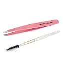 Tweezerman Full Slant Tweezer &amp; Brush Tea Rose