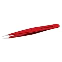 Tweezerman Stainless Steel Point Tweezer for Eyebrows Signature Red