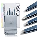 Tweezers Set, 4-Piece Professional Eyebrow Tweezer for Facial Hair