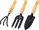 TWENOZ 3 PC GARDENING TOOLS WOODEN HANDLE Garden Tool Kit