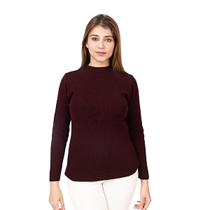 TWENTY ME Winter Wear Casual Solid Acrylic