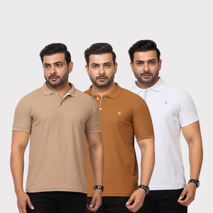 TWEUNBOY Solid Men Polo Neck Multicolor T-Shirt