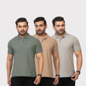 TWEUNBOY Solid Men Polo Neck Multicolor T-Shirt