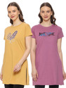 TWF Typography Women Round Neck Brown T-Shirt