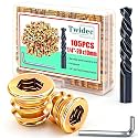 Twidec/105PCS 1/4"-20 Threaded Inserts for Wood Furniture Screw-in Nut Wood Inserts Bolt Assortment Kit with M6 Hex Wrench (1/4"-20 x10mm) N-059-1/4x10