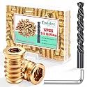 Twidec/17PCS 3/8-16 Threaded Inserts for Wood Furniture Screw-in Nut Wood Inserts Bolt Assortment Kit with Hex Wrench and Drill Bit(3/8-16x25mm)