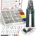 Twidec/820PCS Pin Connector Kit with Crimping Pliers,Car Electrical Wire Terminal 21Type 1/1.5/1.8/2.2/2.3/2.8/3.5mm Auto Electric Connector Terminal Non-Insulated Plug Removal Male Female Crimp Pins
