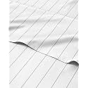 Twin 3 Piece Striped Sheet Set - Breathable &amp; Cooling - Sky Blue Stripe